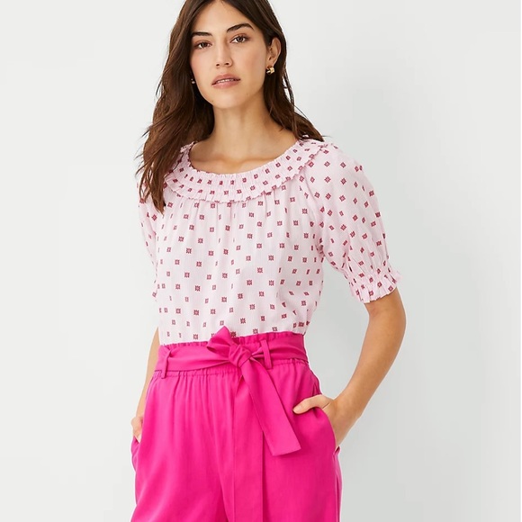 Ann Taylor Tops - NWT Clip Smocked Neck Top